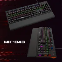 Node Game Nova ND-MK-104BR Rainbow Aydınlatmalı Siyah Mekanik Oyuncu Klavyesi (Kırmızı Switch)