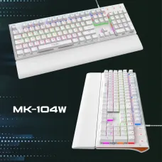 Node Game Nova ND-MK-104BR Beyaz Mekanik Oyuncu Klavyesi (Sessiz Red Switch, Rainbow Aydınlatmalı)
